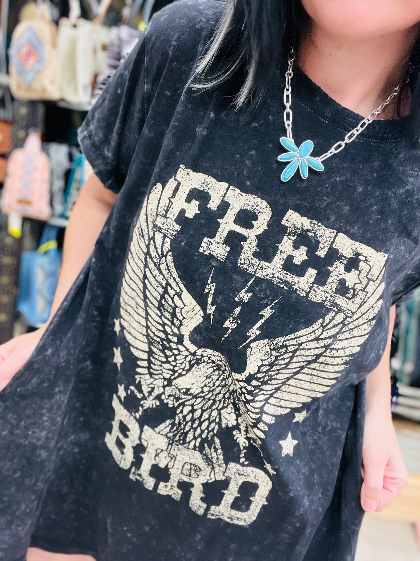 Free Bird Vintage Graphic Tunic Top