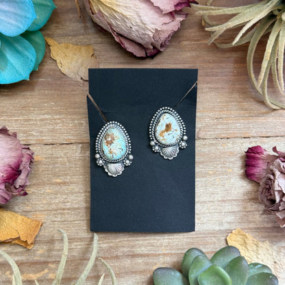 30 - Sterling Silver Dry Creek Turquoise Stud Earrings by Shay Pfeiffer