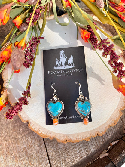 Kingman Spiny Heart Earrings