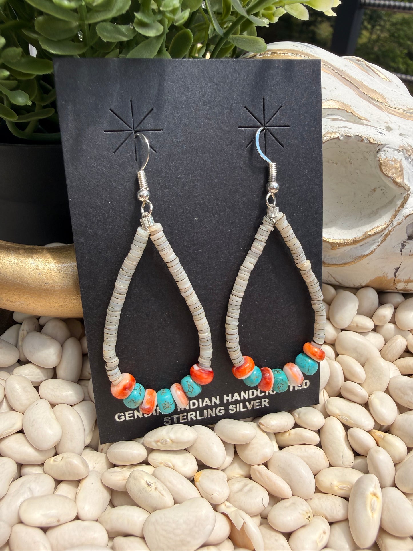 Kimberly Tom - Turquoise & Spiny Dangle Earrings