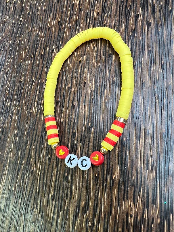 Red-letter Heart KC Heishi Bracelet