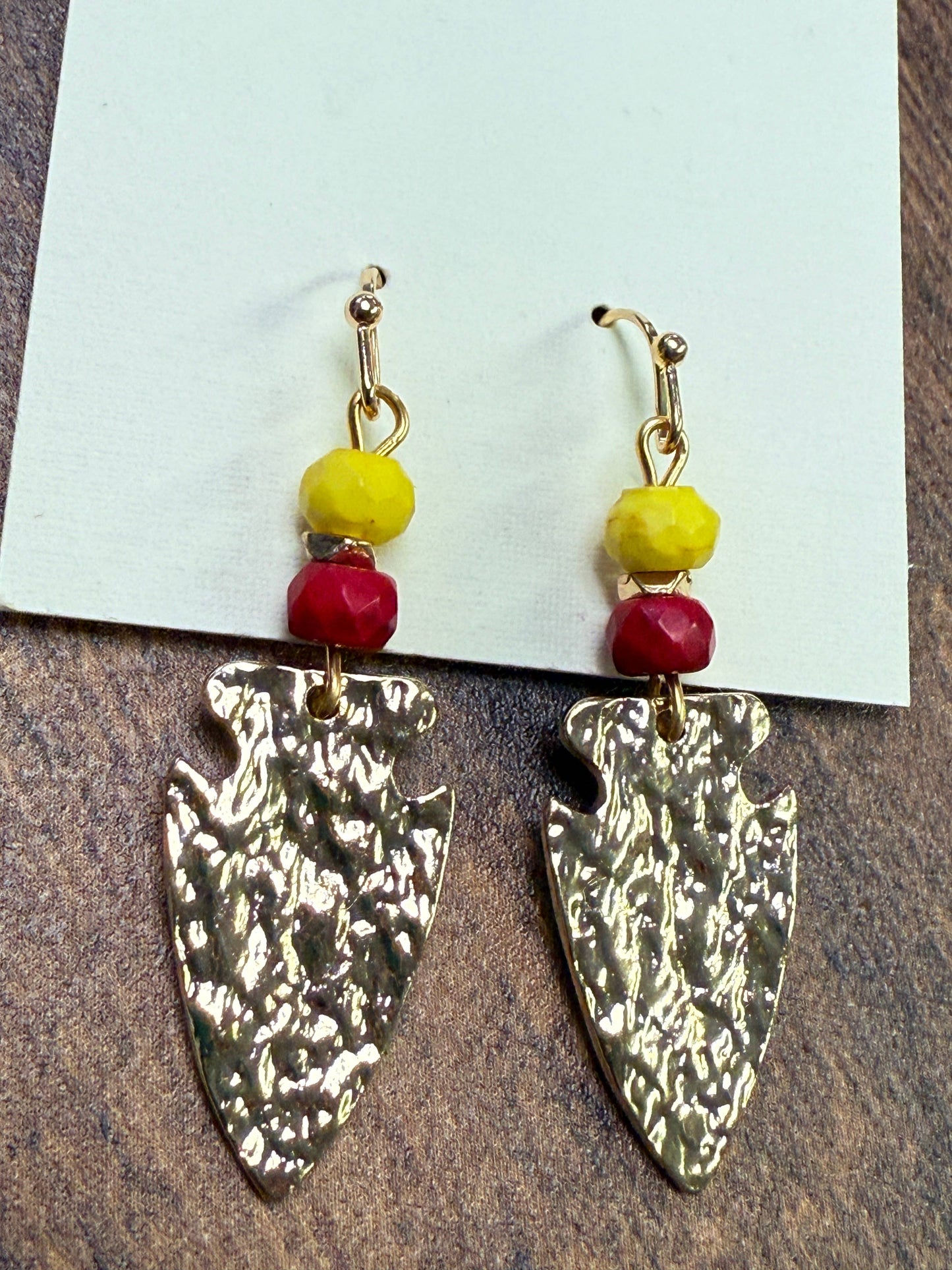 Arrowhead KC Pride Earrings Silver/Gold