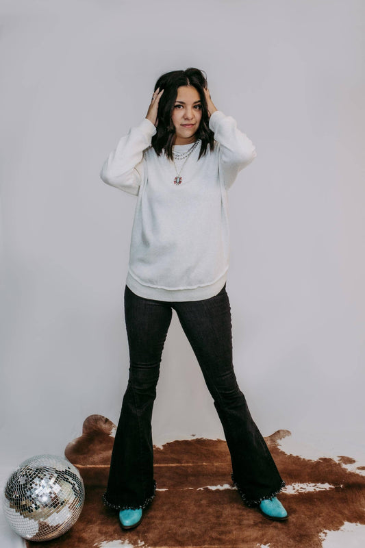 Grey Round Bottom Crewneck Sweatshirt