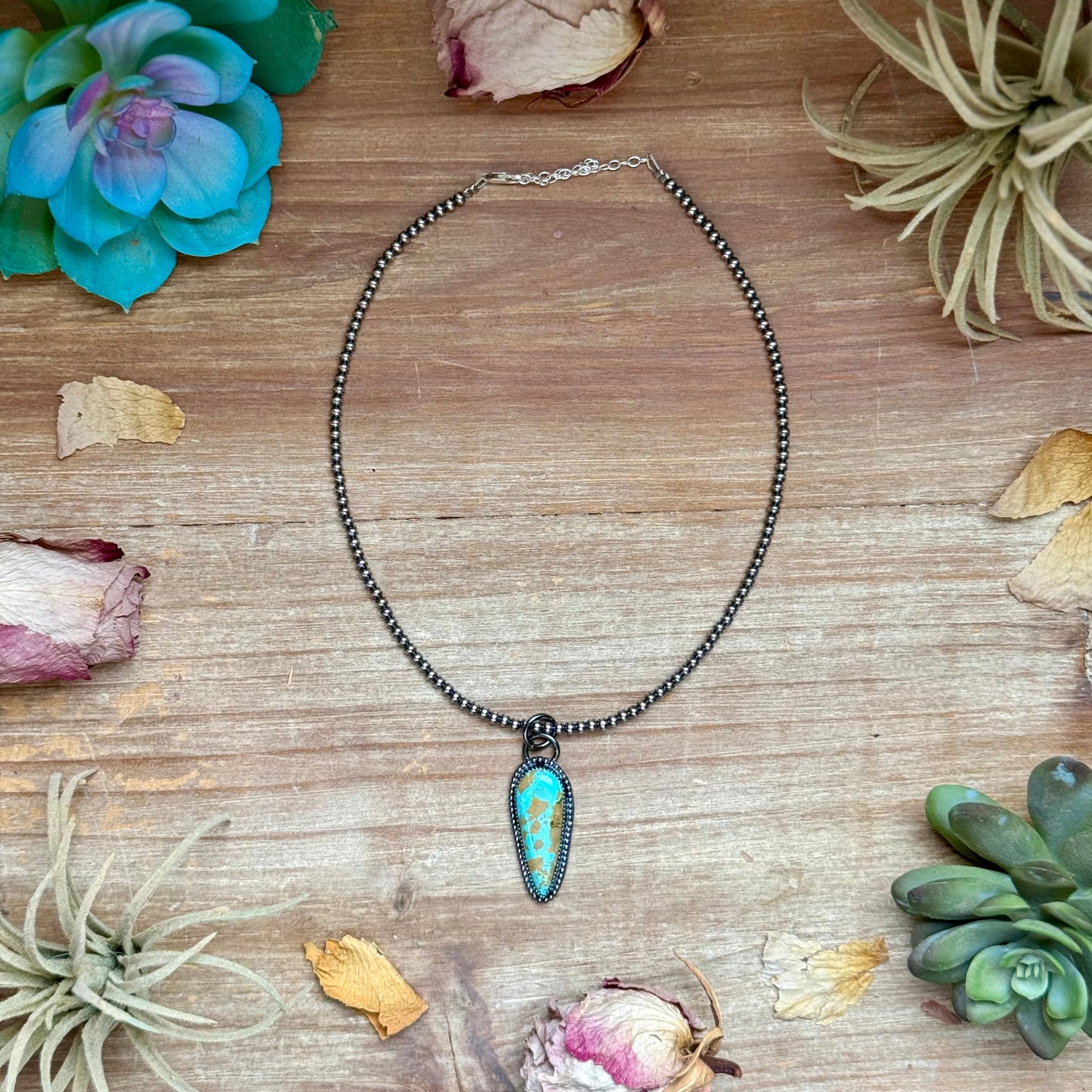 FREE Sterling Silver Pearl Necklace + MJ Royston Turquoise Pendant