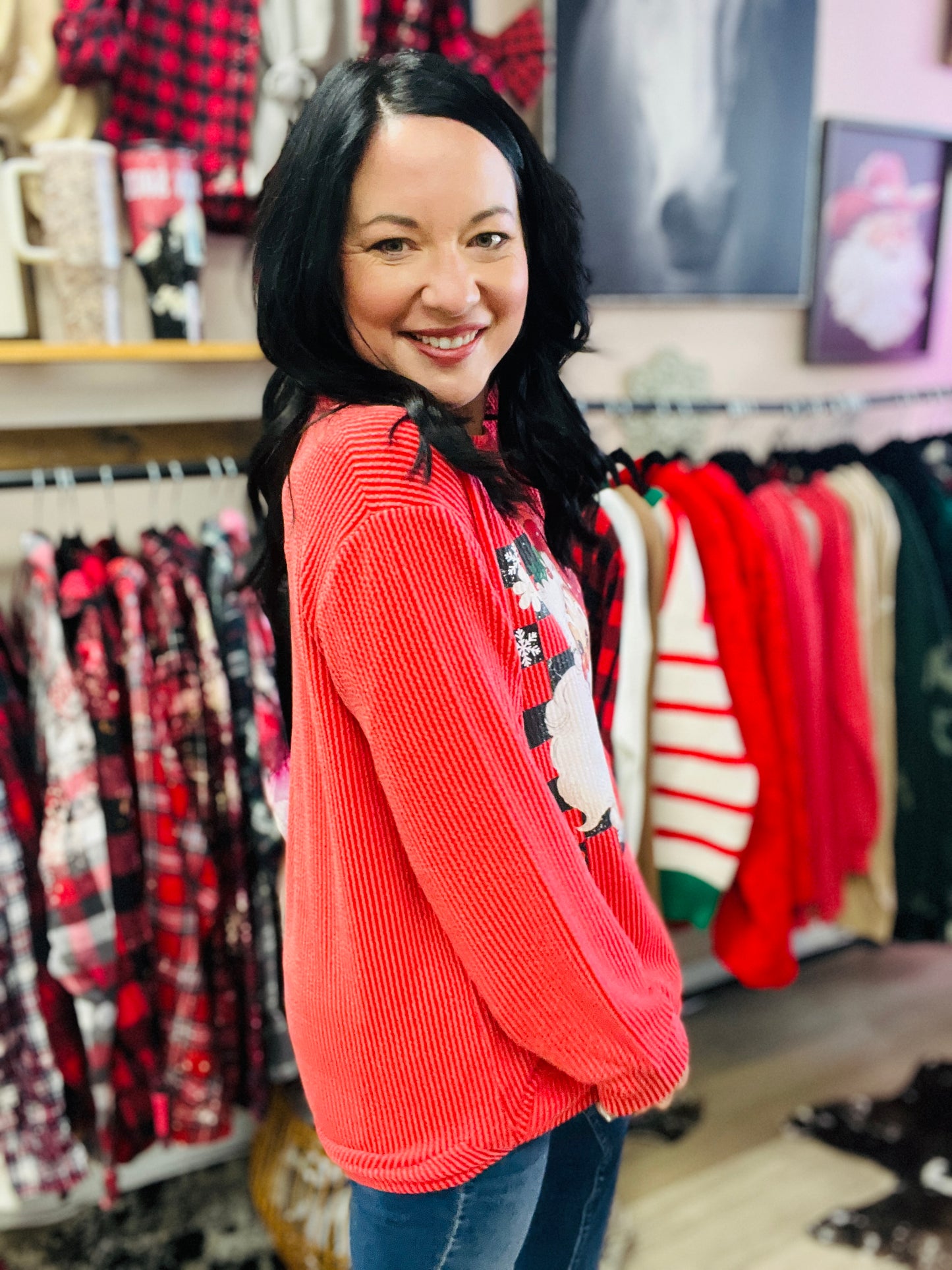 Checkout Santa Ribbed Top