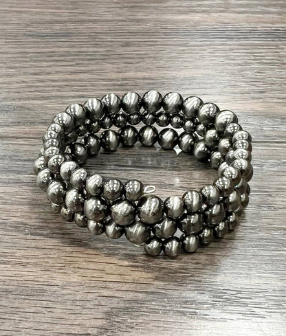 Polished Western Bead Wrap Bracelet