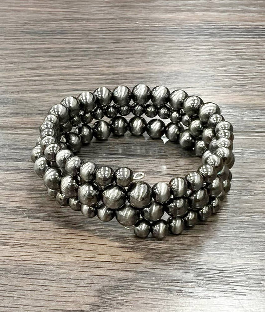 Polished Western Bead Wrap Bracelet