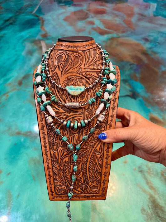 Jaci Turquoise, Freshwater Pearl & Sterling Silver Four-Necklace Set