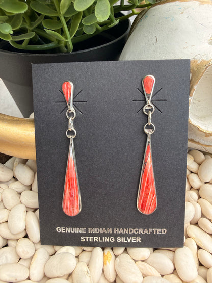 Angela Gasper - Zuni Spiny Red Earrings