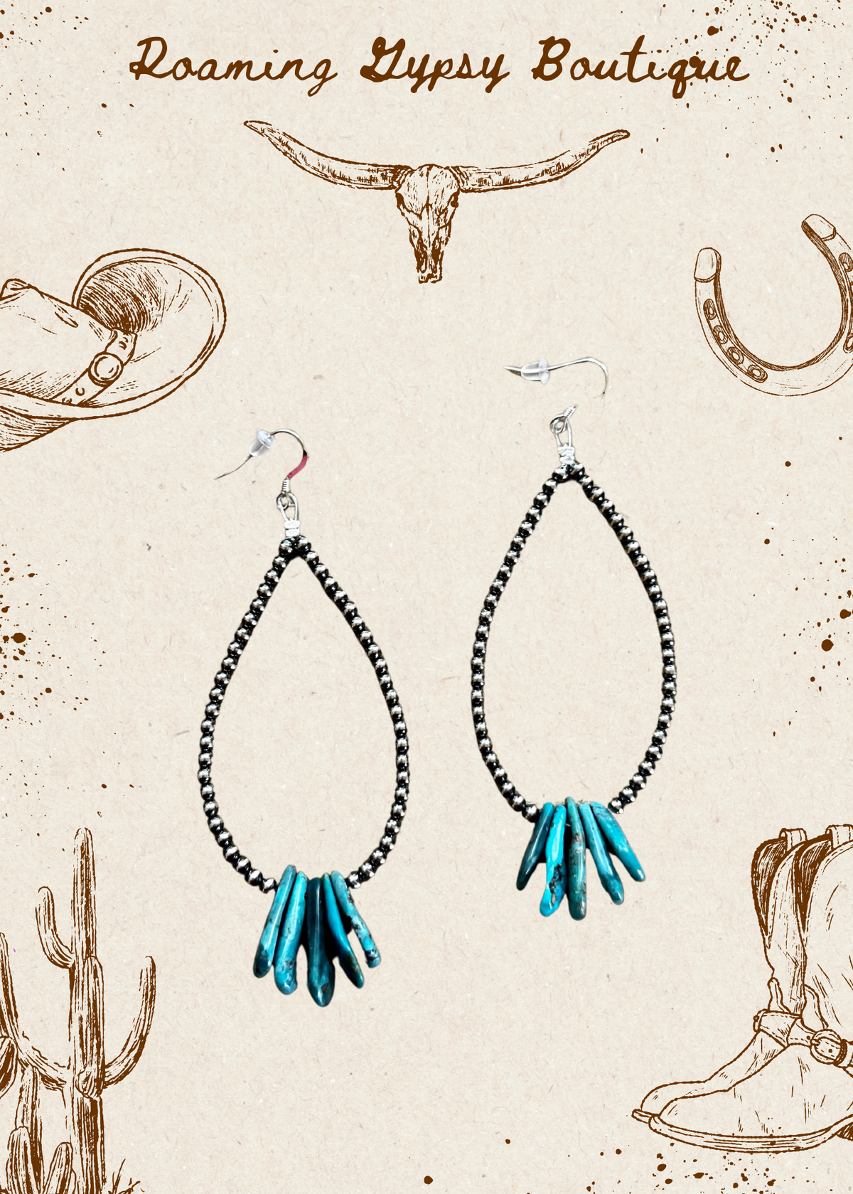 Long teardrop earrings Sterling silver pearls and teardrop turquoise