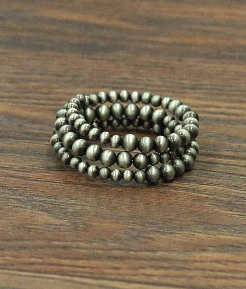 Gray Western Bead Wrap Bracelet