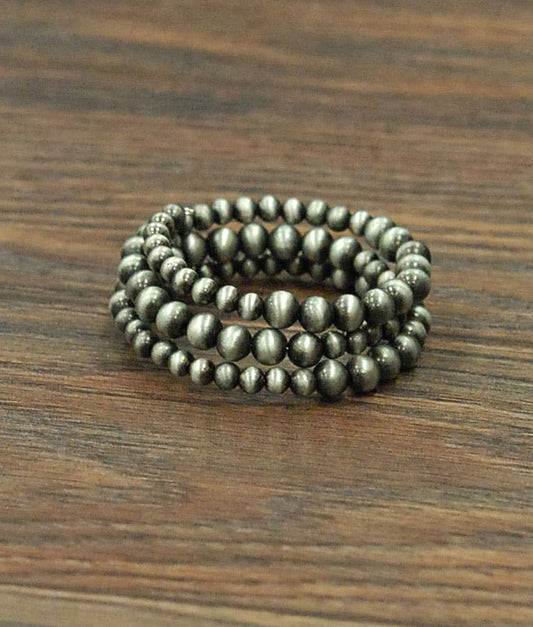 Gray Western Bead Wrap Bracelet