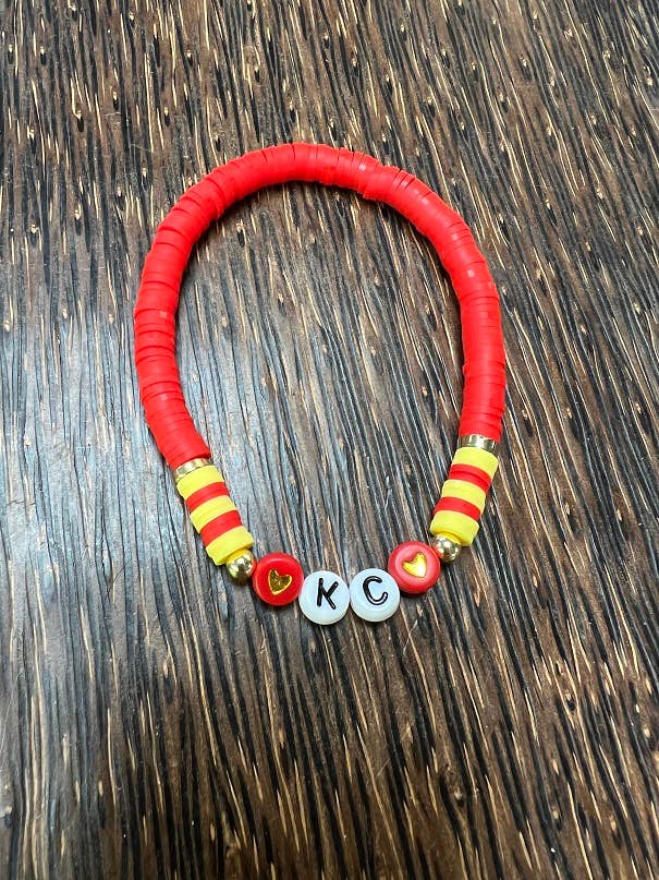 Red-letter Heart KC Heishi Bracelet