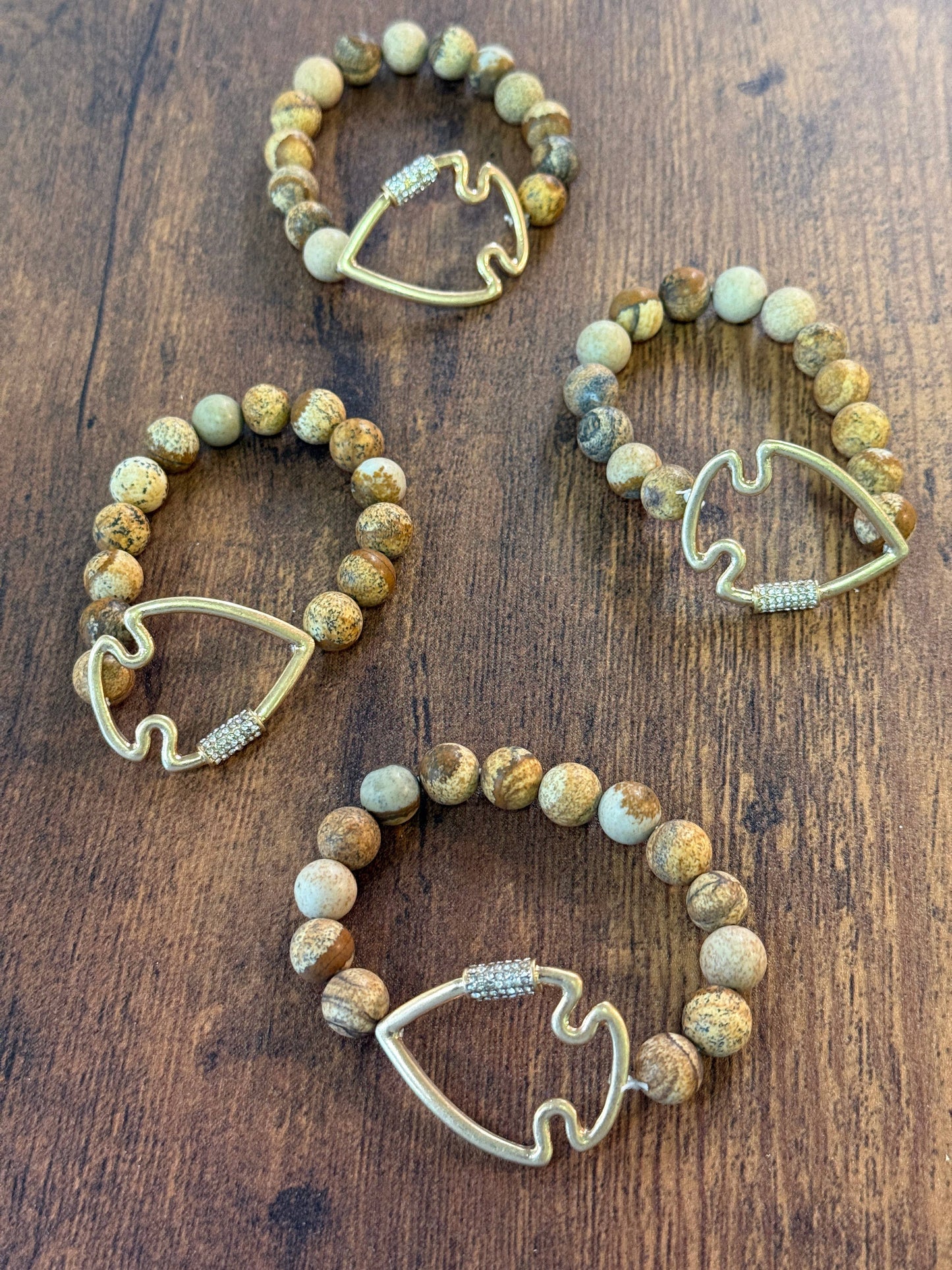 Bling Arrowhead Chunky Stone Stretch Bracelet