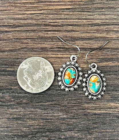 8mm Oval Gem Earrings