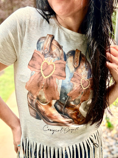 Boots & Bling Fringe Tee