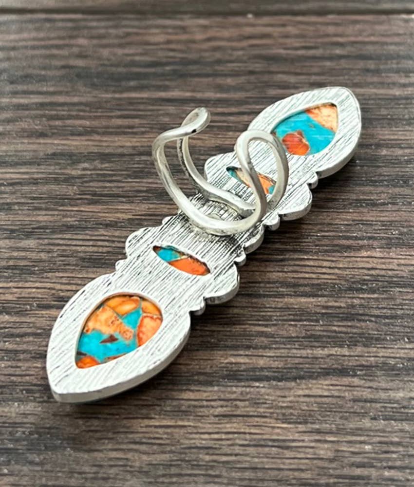 Spiny Totem Gemstone Adjustable Ring