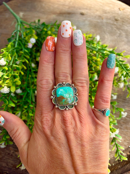 Nevada Turquoise Yazzie Ring sz 8