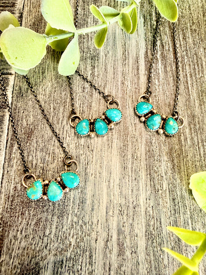 Myra Benally ~ Triple Droplet Bar Necklace
