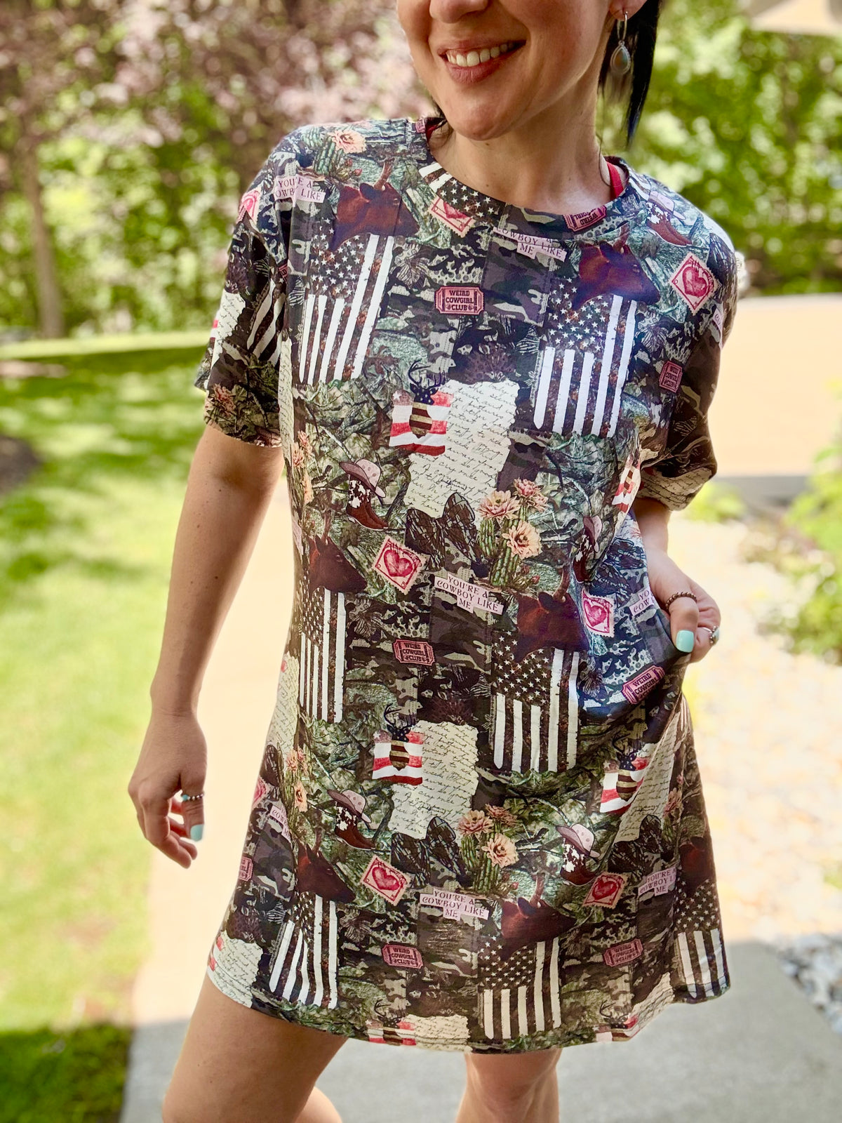 Camo Collage T-Shirt Dress