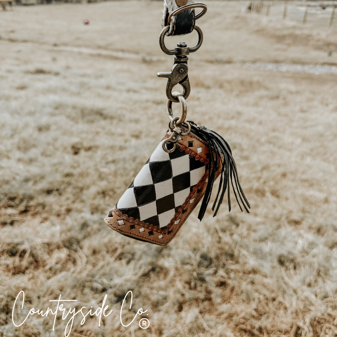 Sidekick Checkered Mini Wallet Keychain