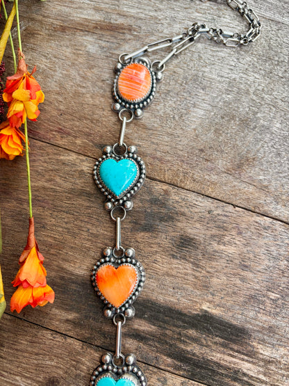 Ty Etsitty Falling Heart Lariat Necklace