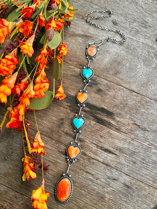 Ty Etsitty Falling Heart Lariat Necklace