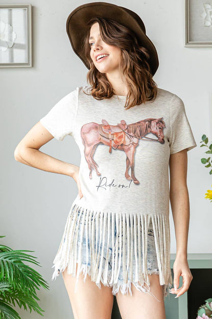 Ride On Fringe Pony Tee