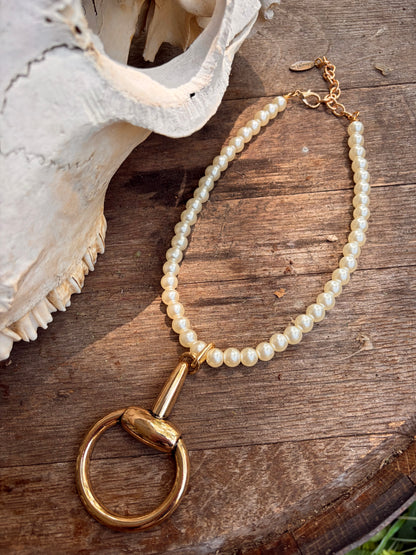 Pearls & Horse Bits Necklace