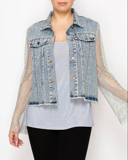 Rhinestone Gypsy Groove Denim Jacket - Denim Jacket
