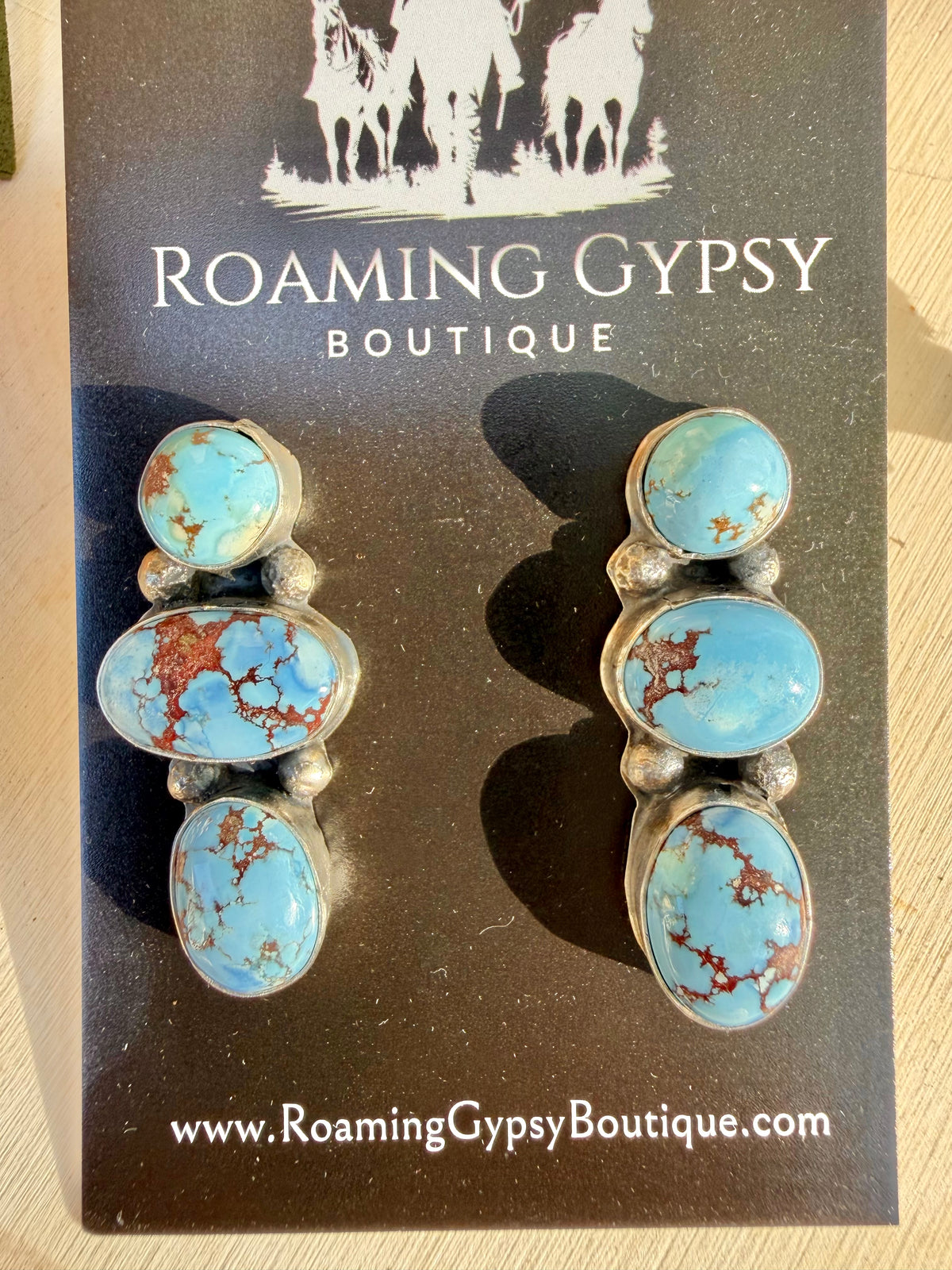 Golden Hill 3 Stone Earrings