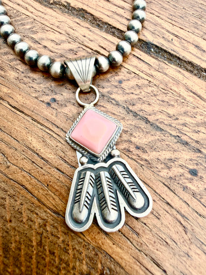 Pink Conch Feather Necklace - McCarthy