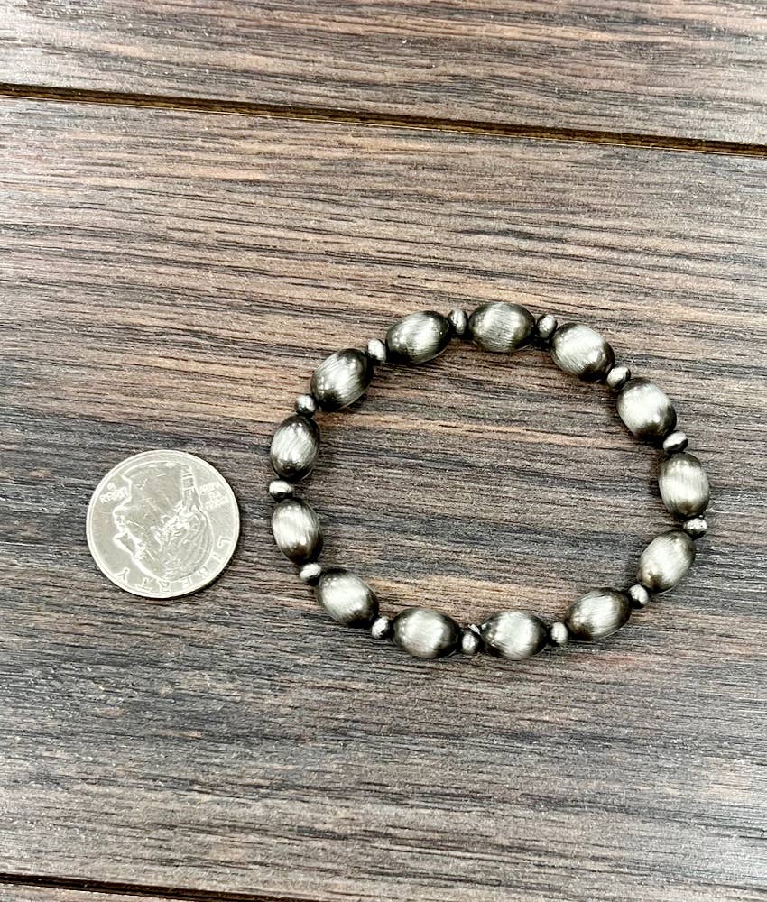 10mm Oval Navajo Bead Stretch Bracelet