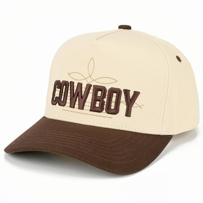 Cowboy Embroidered Canvas Trucker Hat