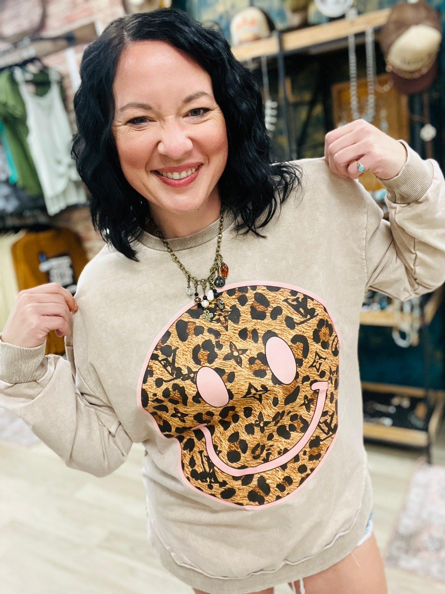 Mauvy LV Smiley Crewneck