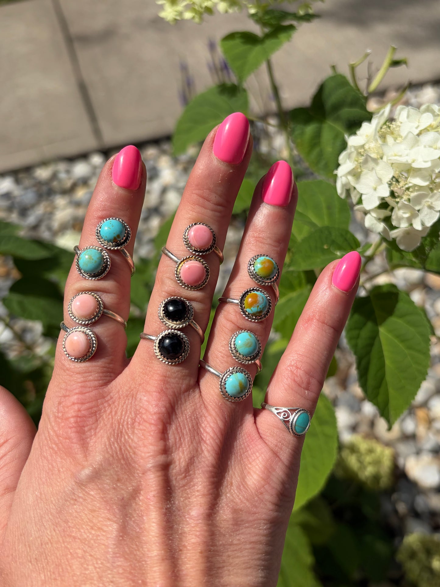 Esther White 2 Stone Rings
