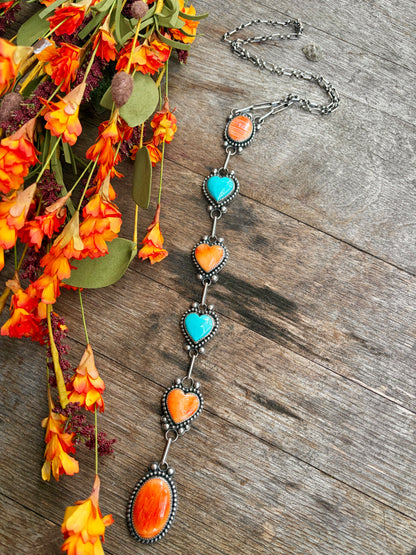 Ty Etsitty Falling Heart Lariat Necklace