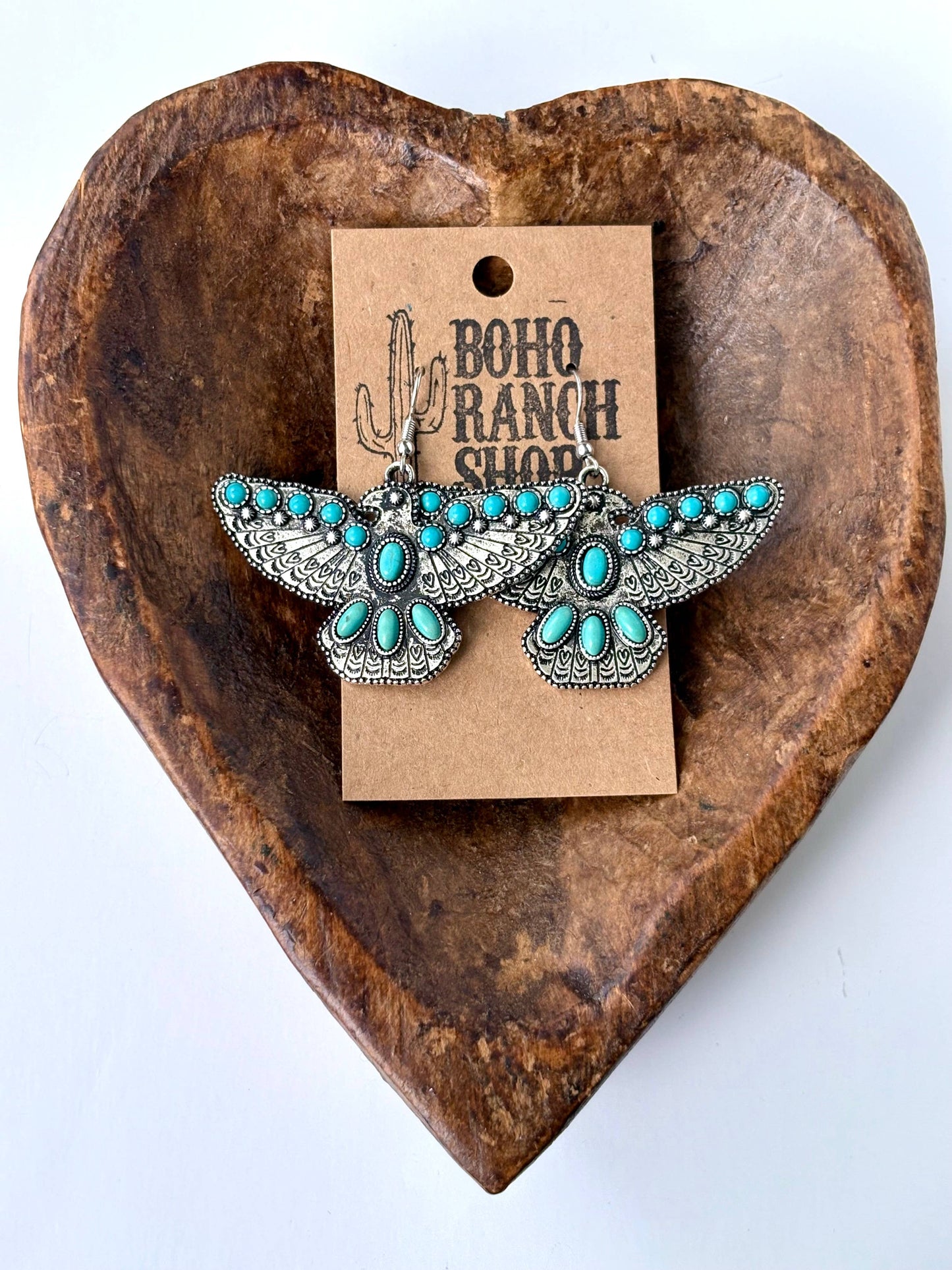 Western Thunderbird with Stone Drop Earrings
