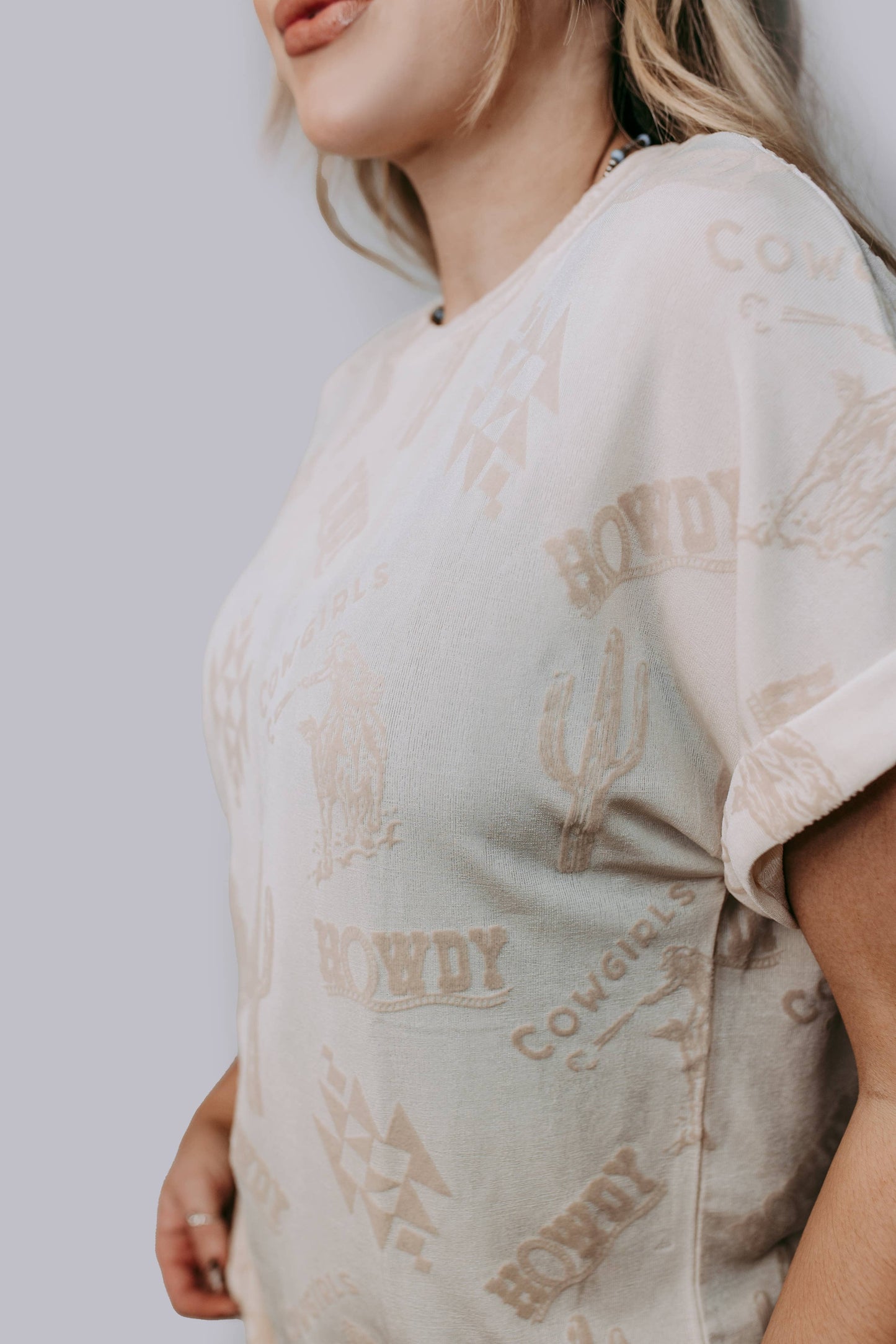 Western Glam Champaign Top
