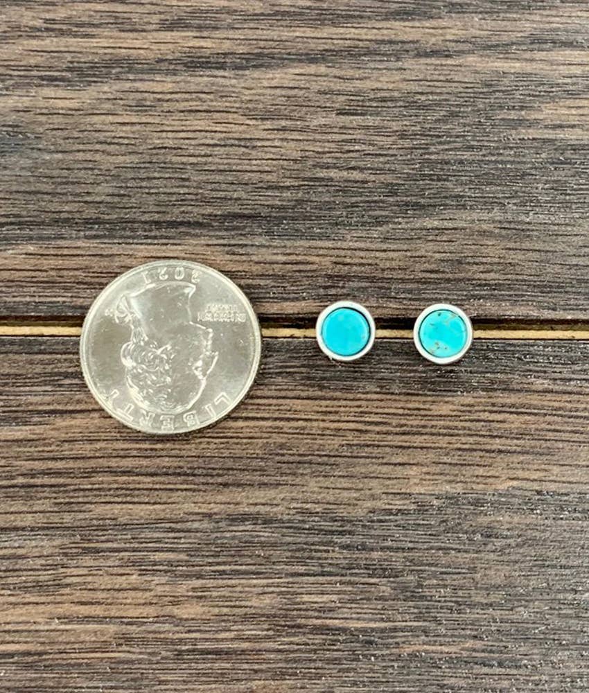 6mm Turquoise Stud Earrings