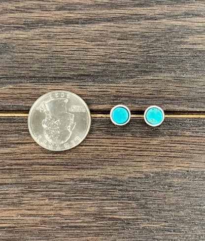 6mm Turquoise Stud Earrings