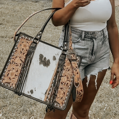 Panhandle Leather Cowhide Tote