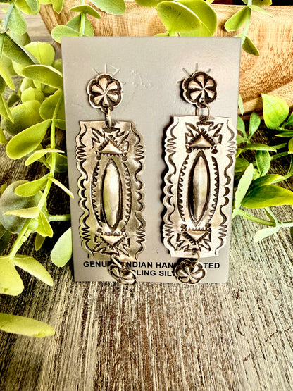 Leander Tahe ~ Sterling Stud Dangle Earrings