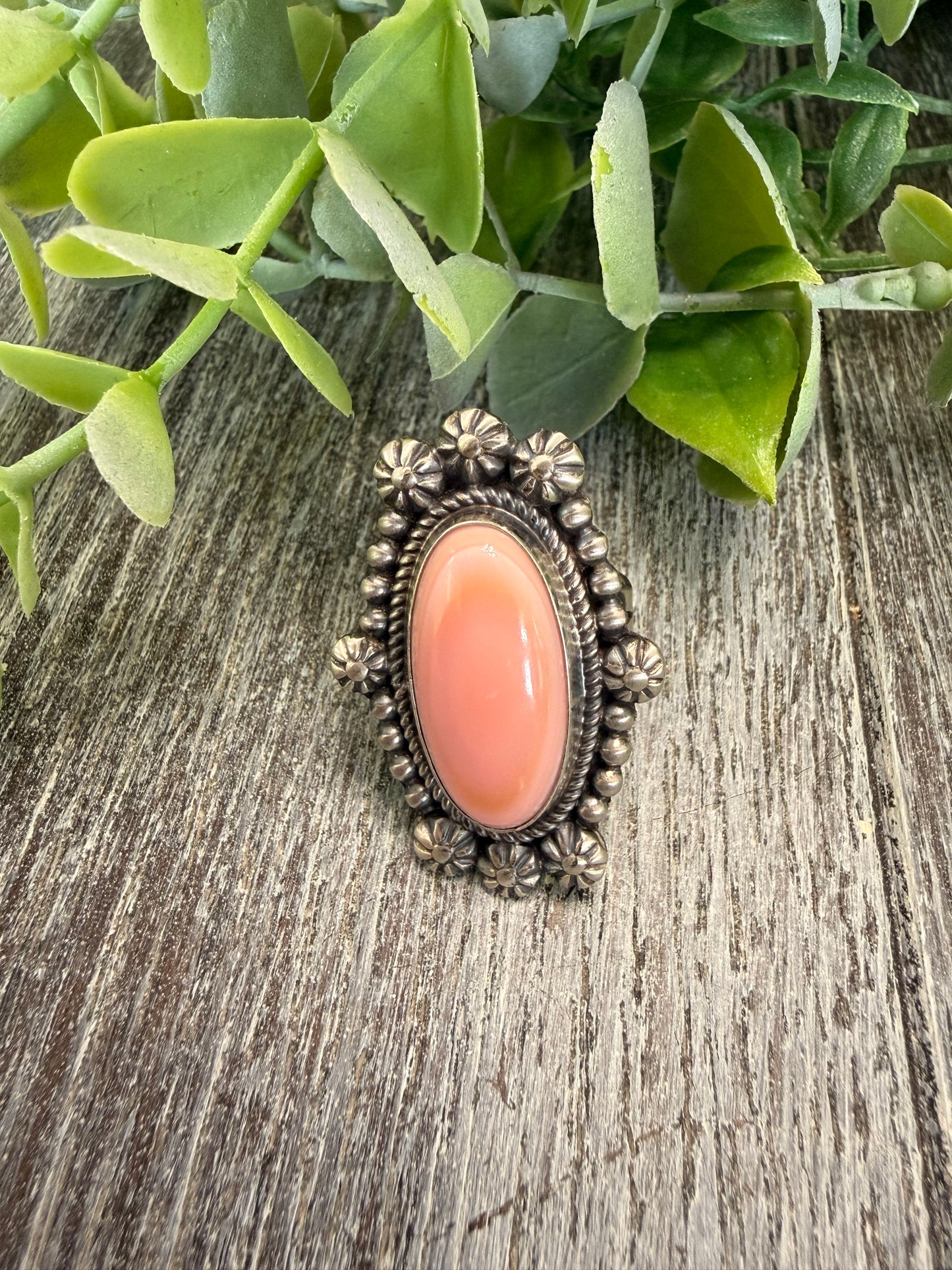 JJJ ~ Pink Conch Ring sz 8