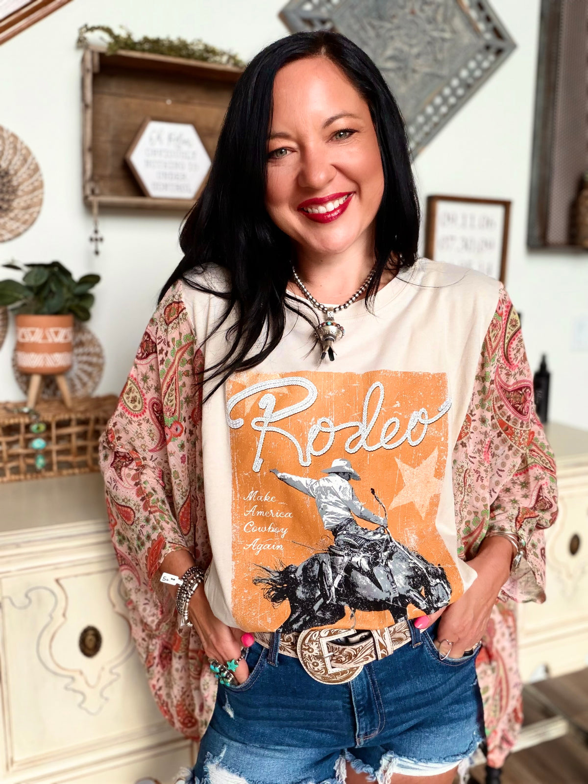 Rodeo Western Rustic Sheer Top