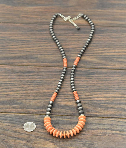 30" Annie Orange Bead Necklace