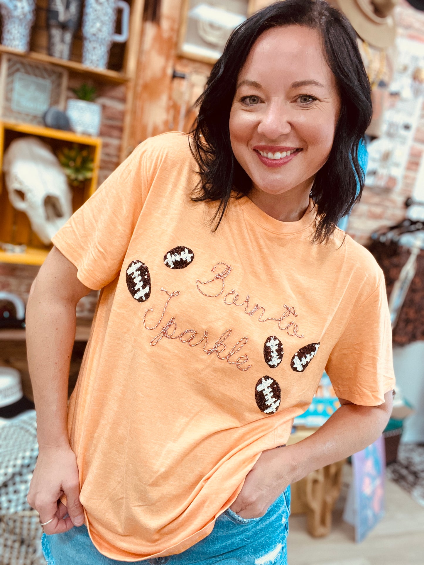 Born to be Sparkle Football Tee