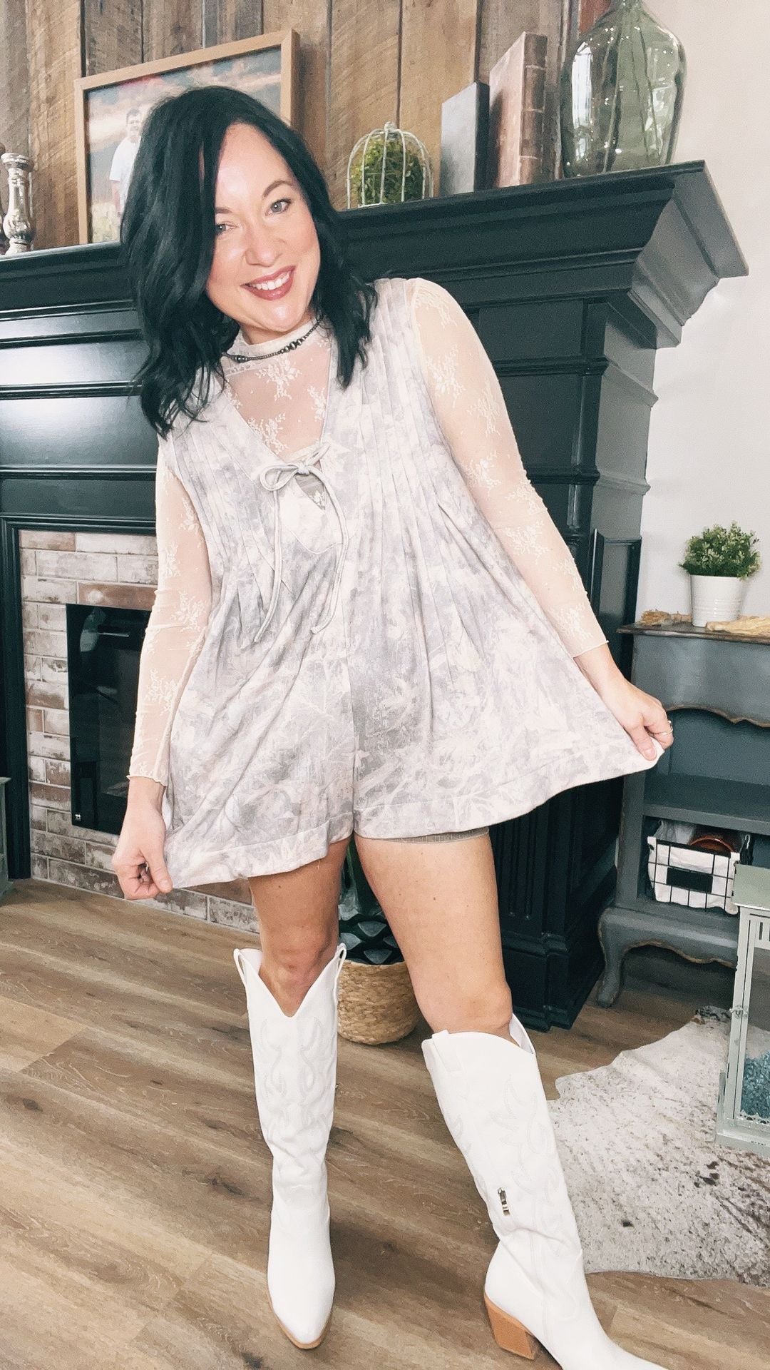 Camo Cutie V Neck Romper
