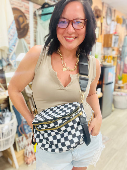 Gypsy Check Double Zip Bag