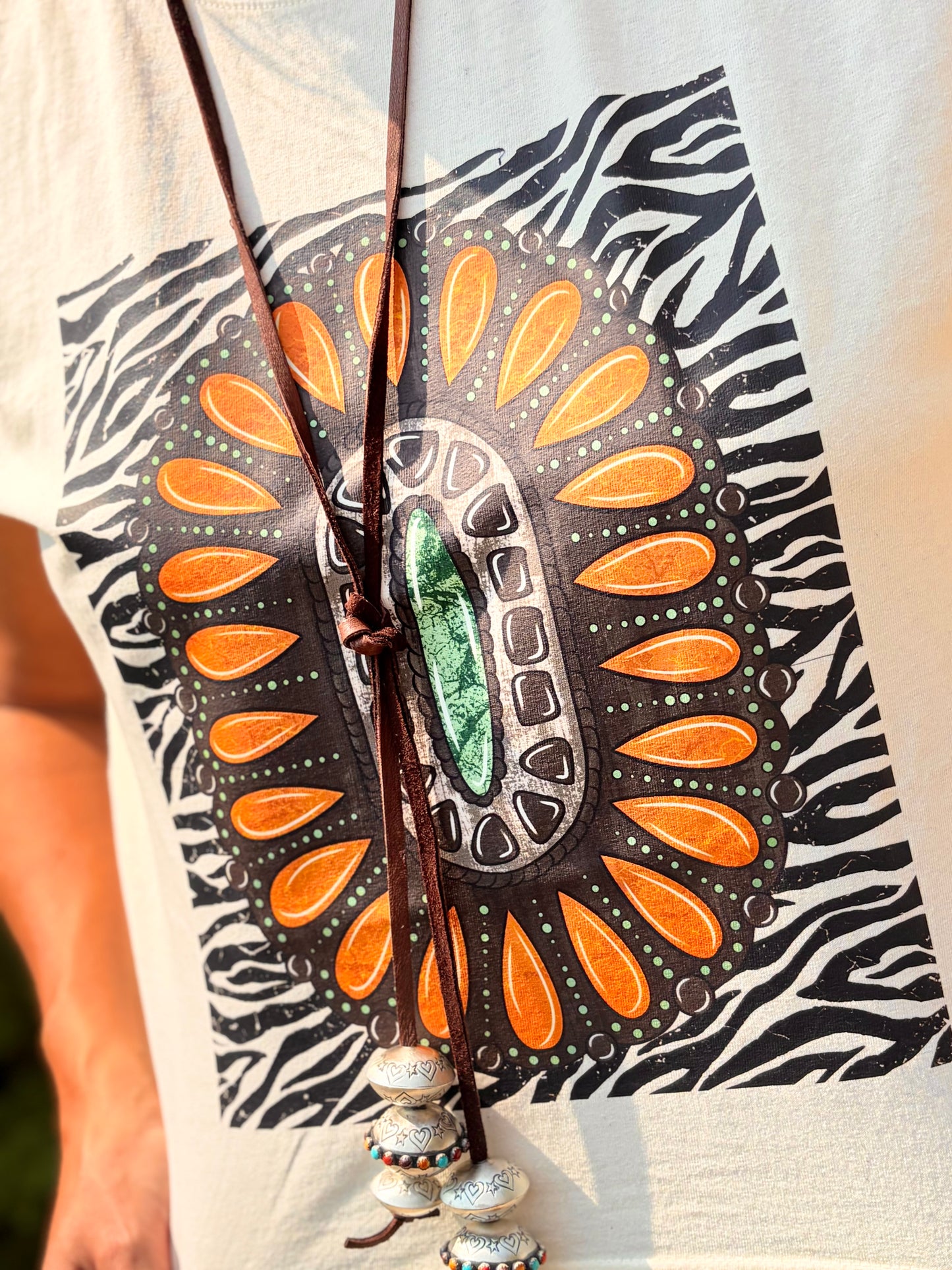 Zebra Turquoise Muscle Tee
